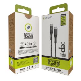 muvit for change cable Tipo C a Tipo C 5A/240W 1.2m resistente negro