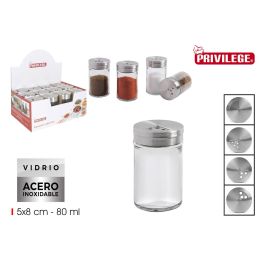 Privilege Especiero de Vidrio-Inox 5x8 cm (24 Unidades) Privilege Especiero de Vidrio-Inox 5x8 cm (24 Unidades)