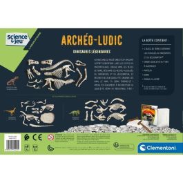 Clementoni Archéo Ludic Dinosaurios Legendarios - Juego de Paleontología con T-Rex, Velociraptor, Triceratops, martillo y cincel