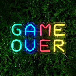 Home Deco Factory Lámpara LED Neon USB 'Game Over' - Efecto Neón, Cable USB 2m
