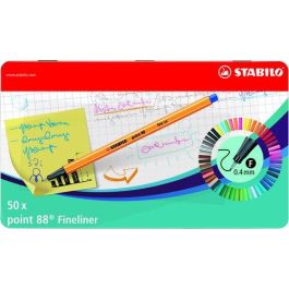 Stabilo Rotulador Punta de Fibra Point 88 Estuche Metal 50 Colores Surtidos Trazo 0,4 mm Precio: 48.68999949. SKU: B1K48AR8Z9