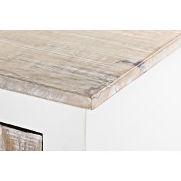 DKD Home Decor Buffet Aparador Romantico Hecho a Mano Madera Mango Blanco Natural 4 Puertas 3 Estanterías 210x40x82 cm DKD Home Decor Buffet Aparador Romantico Hecho a Mano Madera Mango Blanco Natural 4 Puertas 3 Estanterías 210x40x82 cm