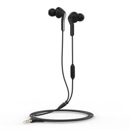 Muvit Auriculares E57 Negro con Micrófono, Almohadillas Ergonómicas y Certificación Ecológica