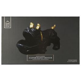 Home Deco Factory Vaciabolsillos Bulldog Negro Galerie Escultura para Llaves Monedas 30x16x18 cm