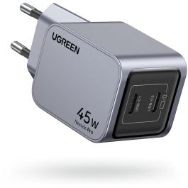 UGREEN 35008 Nexode Pro 45W Dual USB-C GaN Cargador Rápido EU Gris para Móviles y Portátiles