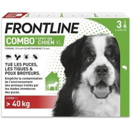 FRONTLINE 3 Pipetas antiparasitarias COMBO Perro > 40 kg - Pulgas, garrapatas, piojos masticadores Precio: 49.69000036. SKU: B1ESCZ2DX7