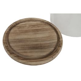 DKD Home Decor Centro Mesa Cottage de Cristal y Paulownia Transparente Marrón 23 x 33 x 26 cm (2 Unidades)