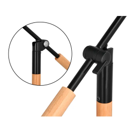 Q-connect Lampara Escritorio Deneb Metalica con Detalles Madera, Interruptor, 2 Articulaciones, Color Negro