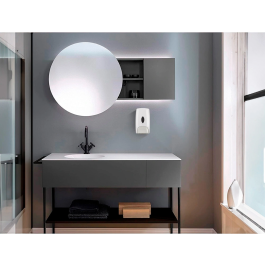 Q-connect Dispensador Gel y Jabón Manual 13,5x23,5x9,5 cm Blanco/Gris Plástico 1 Litro