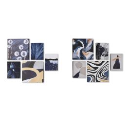 DKD Home Decor Cuadro Abstracto Azul Dorado Lienzo MDF Set 5 Piezas 2.5 x 25 x 25 cm Precio: 47.94999979. SKU: B159GENDAS