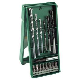 BOSCH Mini X-Line Set 15 piezas: Brocas para mampostería, madera y puntas para atornillar (PH, PZ, Planas, Torx)