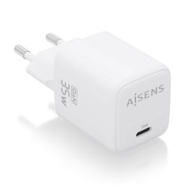 AISENS ASCH-35W1P016-W - Cargador GaN USB-C 35W Universal Carga Rápida Quick Charge 4.0 Power Delivery 3.0 para Móviles Portátiles Blanco