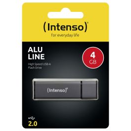 Intenso 3521451 Alu Line USB 2.0 de 4 GB, Antracita