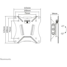 Neomounts Nm-W60Black Soporte de Pared Inclinable para TV Monitor 10-30 pulgadas Negro Peso Máx 25kg VESA 75x75-100x100mm