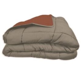 POYET MOTTE Edredón Microfibra 400g / m² CALGARY - 140 x 200 cm - Gris guijarro y gimgembre marrón POYET MOTTE Edredón Microfibra 400g / m² CALGARY - 140 x 200 cm - Gris guijarro y gimgembre marrón