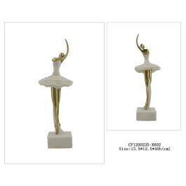DKD Home Decor Figura Decorativa Romántica Bailarina de Resina Blanco y Dorado, Dimensiones 12.5 x 13.5 x 40 cm Precio: 29.79000035. SKU: S3014106