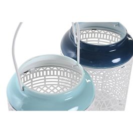 Portavela Mediterraneo DKD Home Decor Azul Celeste Azul Marino 15 x 24.5 x 15 cm (2 Unidades)