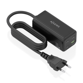 Aisens ASCH-100W4P054-BK Cargador Sobremesa GaN 100W con 3xUSB-C y 1xUSB-A, Carga Rápida PD QC para Portátiles y Móviles, Negro Precio: 30.50000052. SKU: B14SZGKB7E