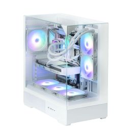 Zalman P40 Prism White Midi Tower PC, Caja de ordenador Blanco, Panel de vidrio templado, Iluminación RGB