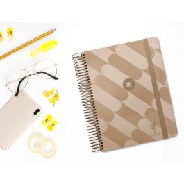 Agenda Espiral Antartik Pattern A5+ 2025 Dia Pagina Color Rosa Nude Papel 80 gr