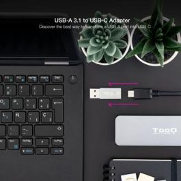 Nano Cable Adaptador USB 3.1 Macho - USB Tipo-C Hembra 10.02.0013, 10 Gbps, OTG, Carga y Datos, Gris