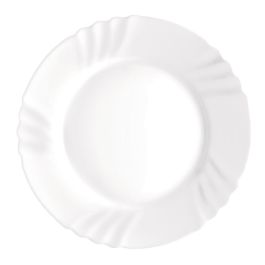 Bormioli Rocco Plato Llano Ebro 24 cm Blanco - Vidrio Opal Templado, Apilable, Microondas/Lavavajillas, Fabricado en España
