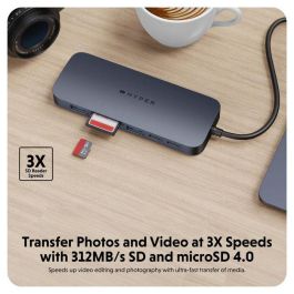 HYPER HD4006GL hub de interfaz USB 3.2 Gen 1 (3.1 Gen 1) Type-C 10000 Mbit/s Azul, Gris HYPER HD4006GL hub de interfaz USB 3.2 Gen 1 (3.1 Gen 1) Type-C 10000 Mbit/s Azul, Gris