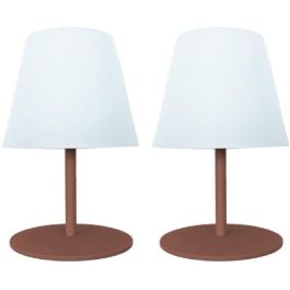 Lumisky LUM3666162006969 Juego de 2 lámparas de mesa inalámbricas TWINS Terracota H16 cm LED