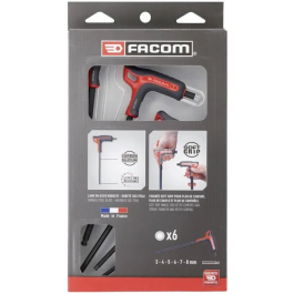 Facom 84TZSA.PB Juego de 6 Llaves en Forma de T con Asas, 6 Caras