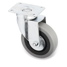 Q&Q Rueda Giratoria Jade Plus Ø80, Aro Goma Gris, Placa Rectangular, Acero Zincado, Antihilo, Doble Hilera Bolas, Carga 60kg Precio: 6.50000021. SKU: B1HPLLF8RL