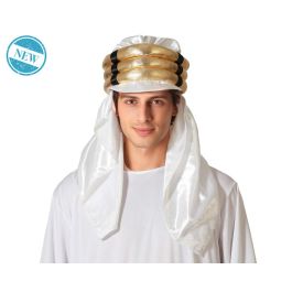 Turbante Árabe Blanco Con Aros Dorados para Disfraz de Sultán o Rey del Desierto Precio: 3.50000002. SKU: B1E4LF4P8J