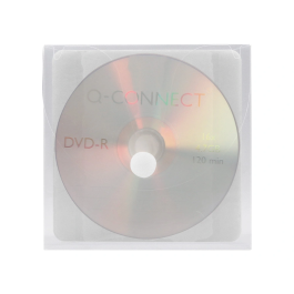Q-connect Sobre para CD/DVD Polipropileno Transparente con Cierre Velcro Bolsa 5 Unidades