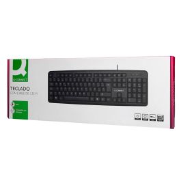 Teclado Q-Connect Con Cable 1,35 Mt Color Negro