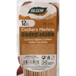 Set de 12 cucharas de madera Algon 16 cm (36 Cajas) Set de 12 cucharas de madera Algon 16 cm (36 Cajas)