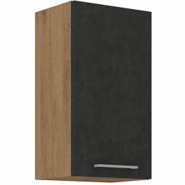ROCK40G1F Columna ROCK Melamina 1 Puerta Roble Lancelot y Gris Matera - Mueble de Almacenaje 40x72 cm