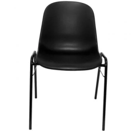 Silla Piqueras Y Crespo Alborea Confidente Apilable Asiento Monobloque En Pvc Negro