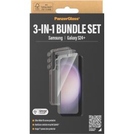 PanzerGlass 3-en-1 Pack Protector Pantalla Samsung Galaxy S24 Plus / UWF Vidrio Templado con EasyAligner Antirayado Antigolpes Transparente
