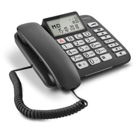Gigaset DL580 Teléfono Fijo Analógico con Cable, Altavoz, Teclas Grandes y Pantalla Iluminada Negro