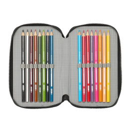 Plumier Triple Teenage Mutant Ninja Turtles Negro Gris 12,5 x 19,5 x 5,5 cm 36 Piezas