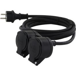 Chacon CHA5411478669197 Extensión Eléctrica Doble Cabeza HO5RR-F 3x1.5mm² IP44 - Cable de 10m
