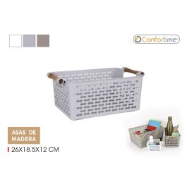 Confortime Cesta Multiusos con Asas de Madera, 30.5 cm Largo x 19 cm Ancho x 12.5 cm Alto (24 Unidades) Precio: 52.5000003. SKU: B14FSTL6GD