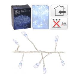 Null Guirnalda a pilas tipo espino fija 100 LEDs blanco frío 1,5m