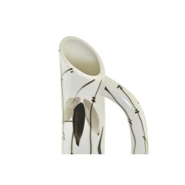 DKD Home Decor Jarrón Urban de Porcelana Blanco y Negro, 15 x 28 x 15 cm (Pack de 2)