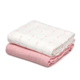 KioKids Set Rosa de Chupetes de Silicona y Muselinas de Bambú y Algodón Colección Petits Moments +0 Meses