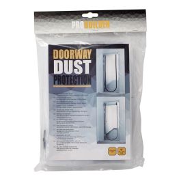 Probuilder Barrera Polvo y Olores para Puerta, Polietileno, 220 x 110 cm, Cremallera Resistente, Adhesiva, para Puertas de 60-110 cm