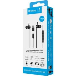 Sandberg Auriculares In-Ear USB-C/A con Micrófono en Cable y Botón de Control para Llamadas