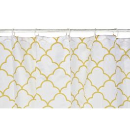 DKD Home Decor Cortina para Hogar Estilo Glam y Diseño Geométrico Blanco Dorado de 180 x 180 cm, Poliéster 90gsm, Pack de 6 Unidades DKD Home Decor Cortina para Hogar Estilo Glam y Diseño Geométrico Blanco Dorado de 180 x 180 cm, Poliéster 90gsm, Pack de 6 Unidades