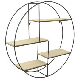 Home Deco Factory Estantería Redonda Negra Industriel con 4 Baldas de Madera y Metal Precio: 22.49999961. SKU: B14MG4RW6D