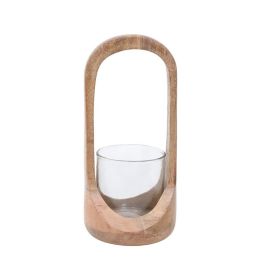 DKD Home Decor Portavela Tropical de Mango y Cristal Natural 10 x 24 x 10 cm (2 Unidades) Precio: 24.89000008. SKU: B1CTZ7L63C