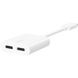 Belkin Adaptador RockStar USB-C Audio y Carga, Blanco